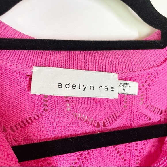 Boutique Delia Pointelle Knit Top in Fuchsia - Picture 6 of 9